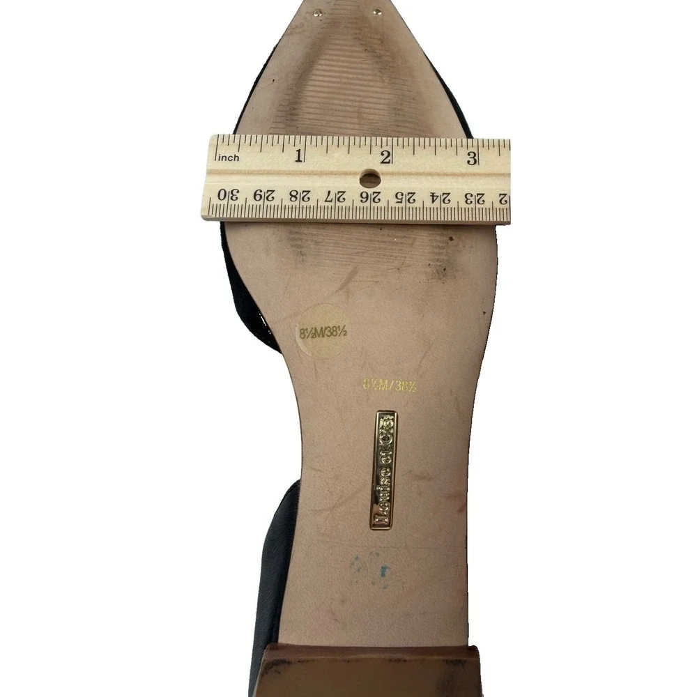 Louise et Cie Womens 8.5 Black Leather D'Orsay Flats Pointed Toe Tassels